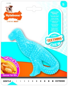 Игрушка для щенков Динозаврик для зубов аромат курицы S Nylabone