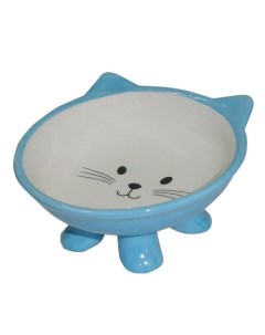 Одинарная миска для кошек керамика голубой 0 11 л Foxie