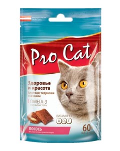 Лакомство для кошек Здоровье и красота подушечки лосось 60 г Pro cat