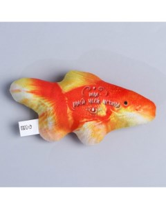 Игрушка для кошек Золотая рыба с мятой из текстиля 15 3 x 7 5 см Пушистое счастье
