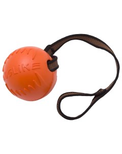 Апорт для собак Мяч с лентой малый оранжевый 70 см Doglike