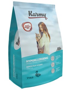 Сухой корм для кошек Hypoallergenic Утка 6 шт по 1 5 кг Karmy