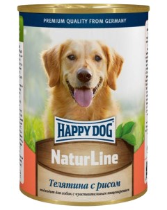 Консервы для собак Nature Line телятина рис 20шт по 410г Happy dog