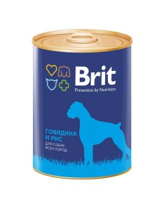 Консервы для собак говядина рис 850г Brit*
