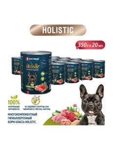 Консервы для собак Holistic цыпленок с горошком и шпинатом 20 шт по 350 г Зоогурман