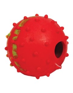 Апорт для собак Мяч с колокольчиком из резины красный 5 см Триол