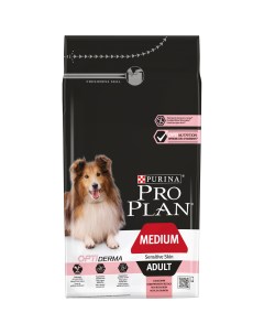 Сухой корм для собак для средних пород при чувствительной коже с лососем 1 5 кг Pro plan