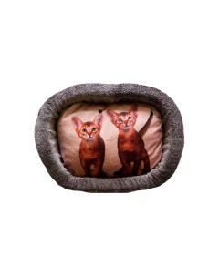 Лежак для кошек дизайн 5 принт 11 овальный 55 х 47 х 16 см Perseiline