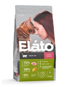 Сухой корм для кошек ягненок оленина 1 5кг Elato