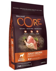 Сухой корм для собак Adult All Breeds Original курица индейка 10кг Wellness core