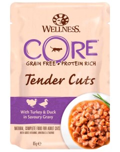 Влажный корм для кошек Tender Cuts индейка и утка 85 г Wellness core