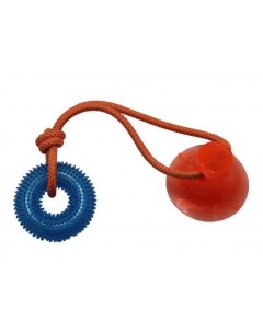 Игрушка для собак Кольцо шипованное синее на одной присоске 45 см N1