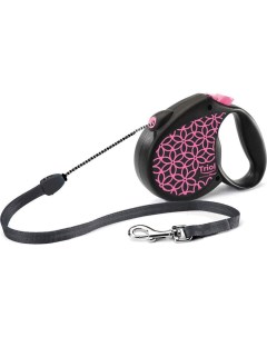 Рулетка для собак Flexi Life Pink S трос черно розовая до 12 кг длина 5 м Триол