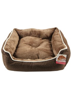 Лежанка для кошек и собак текстиль искусственный мех 80x60x19см коричневый Pet choice