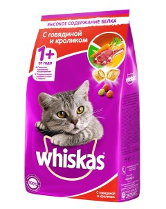 Сухой корм для кошек подушечки с паштетом ассорти с говядиной и кроликом 1 9кг Whiskas