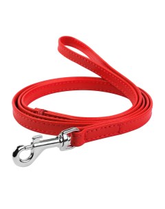 Поводок для собак WAUDOG Glamour кожаный красный 9мм х 122см Collar