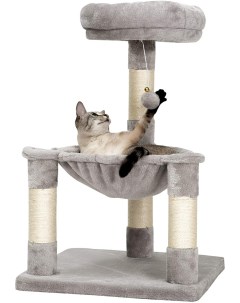 Когтеточка столбик с лежанкой для кошек Арзан гамак корзинка серый Pet бмф