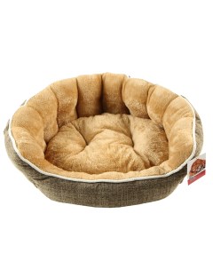 Лежанка для кошек и собак текстиль искусственный мех 40x40x17см коричневый Pet choice