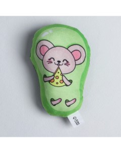 Игрушка для кошек Мышка с мятой из текстиля 12 x 9 см Пушистое счастье