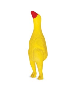 Жевательная игрушка для собак Гусь ощипанный из латекса желтый 35 см Триол