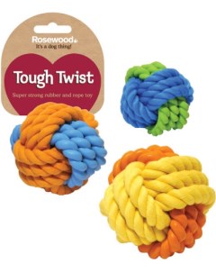 Комбинированная игрушка для собак Tough Twist мяч в ассортименте 9 см Rosewood
