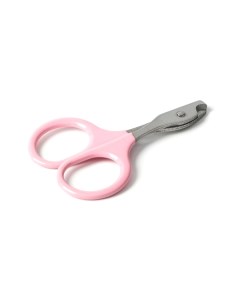 Ножницы когтерезы изогнутые с прорезиненными ручками отверстие 6 мм розовые Пижон