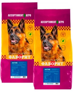 Сухой корм для собак Актив для активных 2 шт по 13 кг Favorit