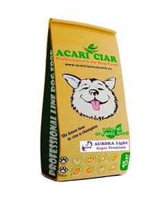 Сухой корм для собак AURORA Light телятина Super Premium средние гранулы 15 кг Acari ciar