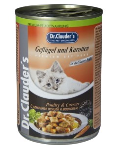Консервы для кошек с домашней птицей и морковью в соусе 415г Dr.clauder’s