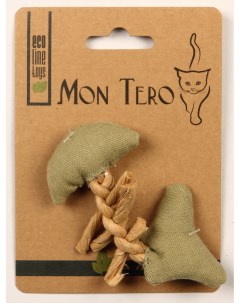 Игрушка для кошек Мон Теро Эко Рыбья кость зеленый 11 см Mon tero