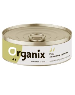 Влажный корм для взрослых собак с мясом гуся с языком и цуккини 24 шт по 100 г Organix