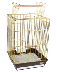 Клетка для птиц 1038AG 47 5х47 5х86 см золотая решетка коричневый поддон Триол
