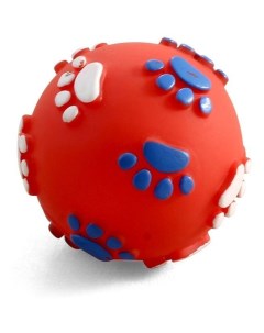 Апорт для собак Мяч с лапками из винила красный 6 см Триол