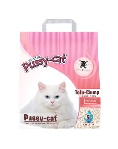 Комкующийся наполнитель Premium Tofu Clump соевый 5 л Pussy-cat