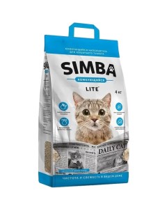 Комкующийся наполнитель для кошек Lite глиняный 4 кг Simba
