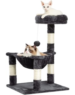 Когтеточка столбик с лежанкой для кошек Арзан черный Pet бмф