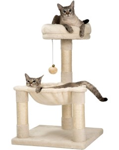 Когтеточка столбик с лежанкой для кошек Арзан гамак корзинка бежевый Pet бмф