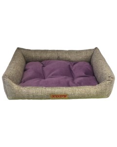 Лежак для собак и кошек Люкс Violet 3 флок 70 х 60 х 19 см Xody