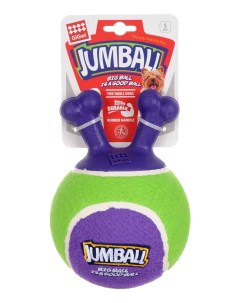Апорт для собак Мяч с ручкой зеленый фиолетовый длина 18 см Gigwi