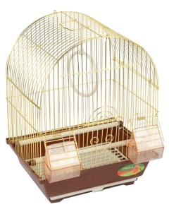Клетка для птиц 1000 30 х 23 х 39 см золотая решетка зеленый поддон Триол
