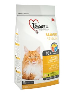 Сухой корм для кошек Senior Mature or Less Active цыпленок 2 72кг 1st choice