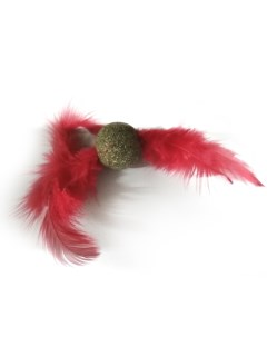 Игрушка Glogin для кошек мятный шар с перьями Frais