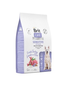 Сухой корм для собак Care Adult Sensitive Healthy Digestion индейка ягненок 12 кг Brit*