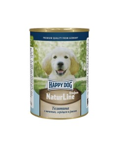Консервы для щенков NaturLine телятина сердце печень рис 20шт по 400г Happy dog