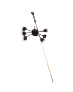 Дразнилка для кошек Норковый паук на веревке черный 50 см Gosi