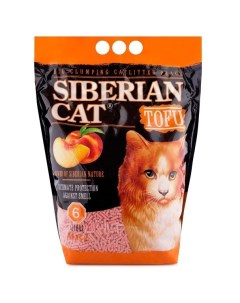 Комкующийся наполнитель кукурузный соевый персик 6 л Сибирская кошка