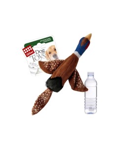 Мягкая игрушка для собак Птица с бутылкой с пищалкой в крышке длина 57 см Gigwi