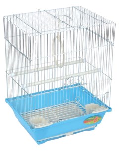 Клетка 2105 для птиц 30 х 23 х 39 см Голубая решетка голубой поддон Триол