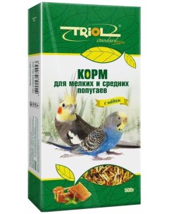 Сухой корм для мелких и средних попугаев Тriol Standard с мёдом 500 г Триол