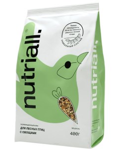 Сухой корм для птиц полнорационный с овощами 2 шт по 400 г Nutriall